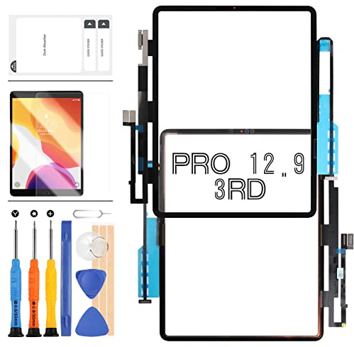 Sostituzione Dello Schermo Per iPad Pro 12.9 3rd Gen Touch Screen Panel Digitizer Vetro Kit Riparazione Compatibile con Per iPad Pro 12.9 A1876 A2014 A1895 A1983 +Vetro Temperato e Strumenti (non LCD)