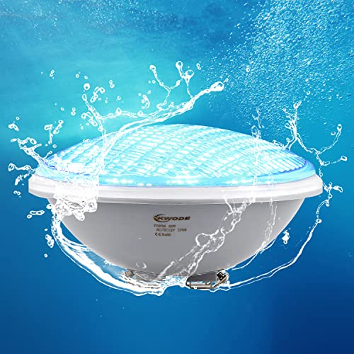 KWODE Eclairage Piscine LED PAR56, 40W Bleu Éclairage sous-marin LED Éclairage Piscine IP68 Étanche, Éclairage sous-marin pour Piscine 12V DC/AC