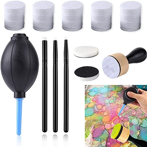 57-teiliges Tintengebläse-Applikator-Werkzeug-Set für Kartenherstellung, detaillierte Tintenmischpinsel,Mischwerkzeug,Mini-Rundschaum-Nachfüllungen, für Scrapbooking,Handwerk,Zeichenwerkzeuge,Kunst