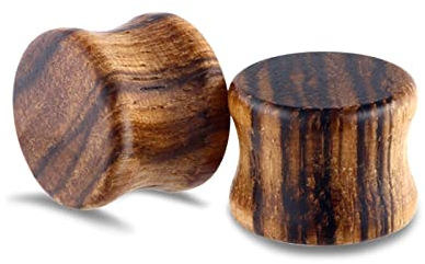 Beydodo Ohr Plugs Holz Set, Ohrringe Tunnel 6MM Holz Braun Ohr Expander Piercing Jewellery 2PCS