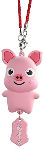 Auto Innenspiegel Hängen Anhänger, Schaukel Tier Figuren Auto Rückspiegel Dekoration Niedliches Schwingen Tier Auto Innendekoration Ornament Lustige Geschenke Auto Spiegel Anhänger Rosa Schwein
