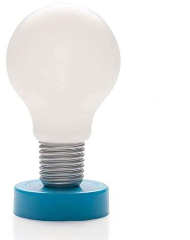 HAC24 LED Batterie Tischlampe Glühbirne Blau Tischleuchte Push Nachttischlampe Druck Lampe Leuchte Druckleuchte Drucklampe Dekolampe