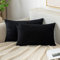 EMEMA Kissenbezug 30x50 cm Kordsamt Kissenbezüge Dekokissen Sofakissen Cord Kissenhülle Zierkissenbezug Kord Dekorative Weiche für Sofa Wohnzimmer Schlafzimmer 2er Set Schwarz