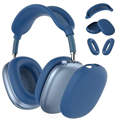 Silicone Case for AirPods Max Headphones - Ear Pad, Cups, and Headband Cover (USB-C/Lightning) (2024/2020) - Accessories Protector for Apple AirPods Max, Blue