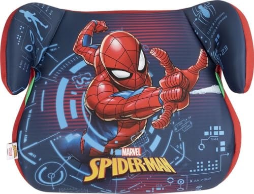 Tataway Marvel Spiderman seggiolino alzatina auto i-Size ECE R129. Rialzo bimbi 125-150 cm con grafiche dell’Uomo Ragno, seduta blu, comodo e sicuro per ogni viaggio in auto