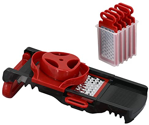 Emeril Lagasse Mandoline Slicer for Kitchen 6 in 1 Vegetable Slicer Multi Blade Removable Slicer Vegetable Cutter Foldable Food Cheese Potato Slicer Julienne Shredder Handheld Kitchen Gadget