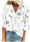 TIMEMEAN Chemise Steampunk Femme Blanc Manches Courtes - Blouse Et Chemisier Cache Coeur - Tunique Grande Taille Pour Travail