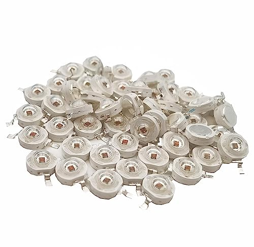 50-pcs High Power LED Chip an Bord 3W Rot 620nm (400mA-700mA und DC 2V-2.4V Anschlag 3 Watt) Super helle Intensität SMD COB Licht Emitter Komponenten Diode 3 W Birne Lampe Perlen DIY Beleuchtung