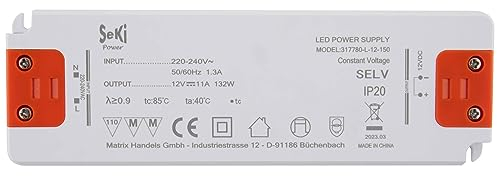 SeKi Alimentatore LED L-150-12 - 12 V - 11,0 A - 132 W; driver LED - Trasformatore - Alimentatore - Driver - Trasformatore