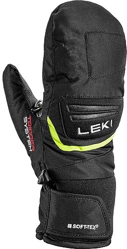 LEKI Kinder Griffin 3D Handschuhe, Black-Yellow, EU 7