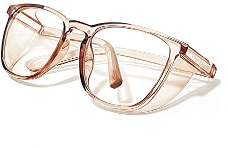 LeonDesigns Anti-Fog Schutzbrille Mit Seitenschutz - Klare Tactical Glasses Mit Anti-Scratch UV400 Schutzscheibe, Innenbrille (Square Coffee)