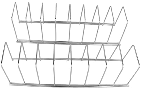 KKPLZZ Pots And Pans Organizer Kitchen Plate Rack Holder Rest Pot Lid Organizer Rack for Under Cabinet Stainless Steel Drainer Commodity Shelf Tabletop Bowl Dish Storage Rack 2Pcs