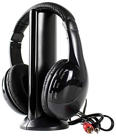 Sarpoer Cuffie radio senza con base trasmettitore 5 in 1 TV TV Cuffie senza per Computer Mh2001