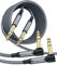 AkoaDa 6.35mm to 6.35mm TRS Instrument Cable(6M 2-Pack), Professional 1/4 Inch Jack to Jack Cable with Nylon Braid for Amplifier, Keyboard, Speaker(Grey)