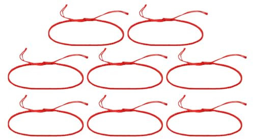 Holibanna 8st Buddhistisches Rotes Armband - Armband Rotes Armband Schutz Unisex- Armband Handgefertigtes Armband Retro- Fu?kette Freundschaft Elastisch Und Frauen Seil