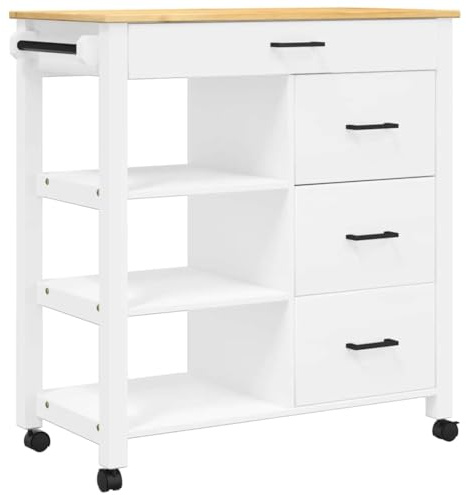 vidaXL Küchenwagen Monza 84x40x88,5 cm Massivholz Kiefer