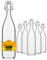 Flaschen-Fuchs 12x Bouteille en Verre avec Bouchon Mécanique 1 L - Bouteilles vides à remplir huile d'olive, bière, jus, liqueur