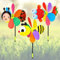 Lot de 3 moulins à vent de jardin pour enfants - 54 cm - Multicolore - Jouet 3D - Moulin à vent en plastique - Décoration - Moulin à vent - Abeille - Poisson rouge - Coccinelle