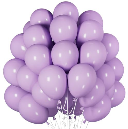Luftballons Lila, 60 Stück 12 Zoll Macaron Lila Latex Ballons, Violett Helium Ballon Partyballon für Geburtstag Verlobung Babyparty Hochzeit Baby Dusche Brautdusche Feier Party