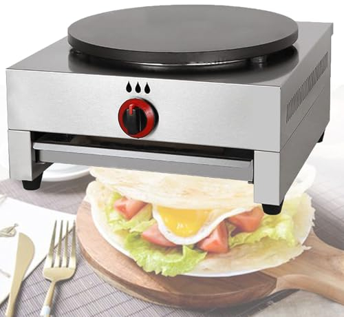 ZXSYYDS Chapati Maker Machine,Commercial Non-Stick Pancake Machine,with 40cm Cast Iron Plates,for Family Kitchen,Commercial,Restauran Pancakes,Eggs,Bacon