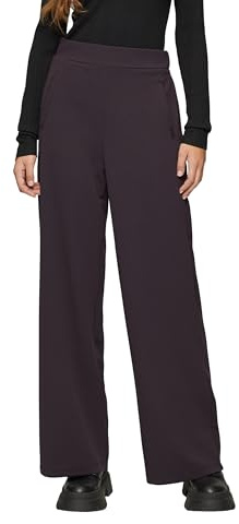 QS Damen Hose lang, Wide Leg Elastische High Waist Hose mit Weitem Bein