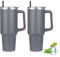 MURBONE 1200ml Doppelwandiger Edelstahl Vakuum Isolierbecher Becher mit Griff,Kaffeebecher - Edelstahl Auslaufsicher Tragbare Reisebecher Autobecher Thermobecher mit Strohhalm und Deckel(2er Set)