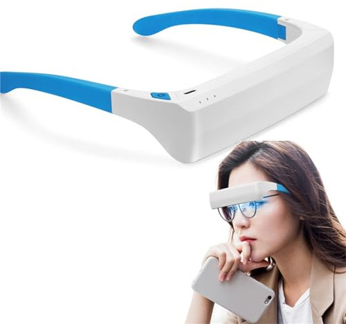 FXNFXLA Lunettes de luminothérapie avec étui de Voyage, Lampe de luminothérapie Portable Bleue et Blanche, pour Les perturbations du Rythme circadien liées aux problèmes de Sommeil