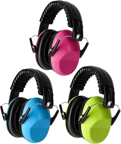 cumunebula Confezione da 3 cuffie antirumore per bambini, per autismo, bambini, con cancellazione del rumore, per concerti, spettacoli aerei, fuochi d'artificio, Multicolore, Taglia unica