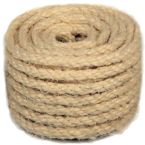 10M Corda Canapa 10mm Corda per Tiragraffi in Sisal Spago per Decorazioni Fai da Te Giardinaggio Corda Tiragraffi per Gatti