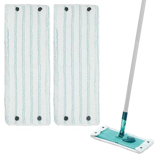 2 Pack Funda de mopa para Leifhat Twist M Micro Duo 33x15cm Funda de Mopa Plana de Microfibra con Sistema de Clic Funda de Microfibra con Finas cerdas para Azulejos y laminados