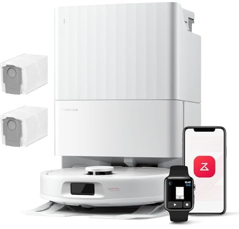 roborock Qrevo Serie Saugroboter mit Wischfunktion, 8000Pa Saugkraft(verbessert von Qrevo S), Anti-Verfilzungs-Seitenbürste, Hindernisvermeidung, LiDAR-Navigation, All-in-One Dock, Weiß(QV 35A Set)