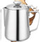GOMETY Milchkännchen Edelstahl 600ml: Milchkanne Kaffee Kännchen, Milchaufschäumer Zubehör mit Latte Art Pen für Cappuccino (600ml)
