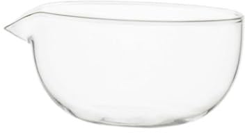 perfk Glass Matcha Bowl Matcha Mixer with Spout Japanese Style Heat Resistant Chawan Tea Bowl for Home Porridge Party Fruit Office, 300ML