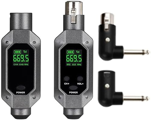 Wireless Converter Transmitter System For Dynamic Microphone,Transmitter Receiver Plug-on Dynamic Mic Adapter Wireless Microphone,PA System (1 in 1)