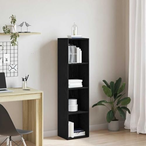 LAPOOH Libreria Rovere Nero 36x30x143 cm in Legno Multistrato,Libreria,Libreria/Mobile TV,Libreria/Mobile TV Soggiorno Moderno