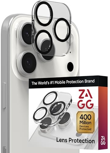 ZAGG Glass Elite iPhone Camera Lens Protector for iPhone 17 - Camera Frame, Maximum Impact & Scratch Protection, Anti-Reflective Technology, Smudge-Resistant, Precise Fit