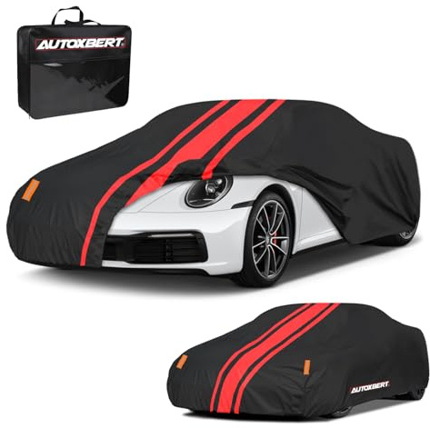 Autoabdeckung Vollgarage Indoor Outdoor Wasserdicht Staubdicht Auto Abdeckplane für Coupé Cabrio 450cm-470cm, Regen Sonne Schnee UV-Schutz Autoplane für Porsche 911 992 991 997 996
