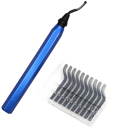 Deburring Tool Set, Aluminum Handle 360° Rotatable Deburring Tool, With 10 High Speed Steel Blades, for Plastic, Metal, Aluminium, PVC, Steel, Wood