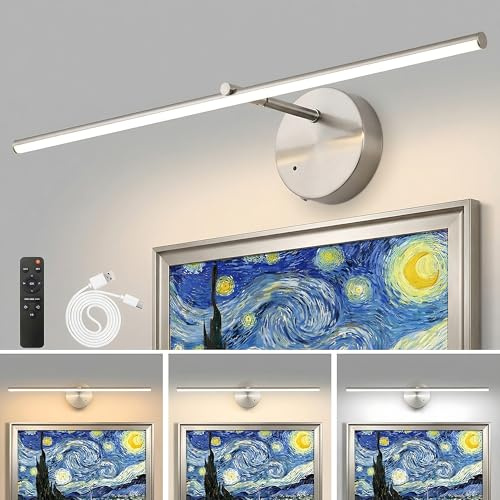 Actask Bilderleuchte Kabellos Fernbedienung 60CM LED Bildbeleuchtung
