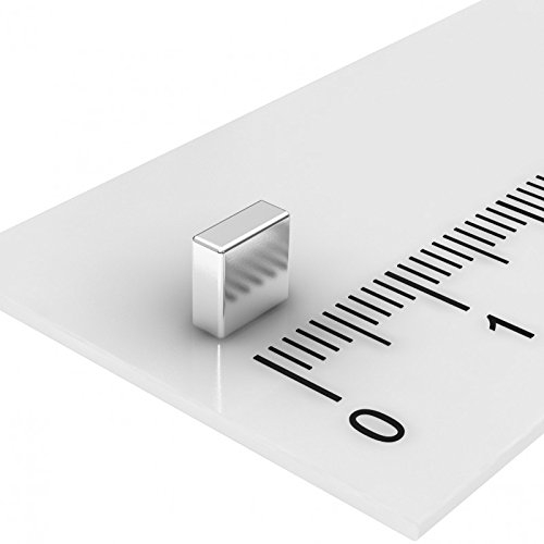 20 x Neodym Quadermagnet 5 x 5 x 2 mm, Grade N52, vernickelt, sehr starker Magnet für Pinnwand oder KFZ