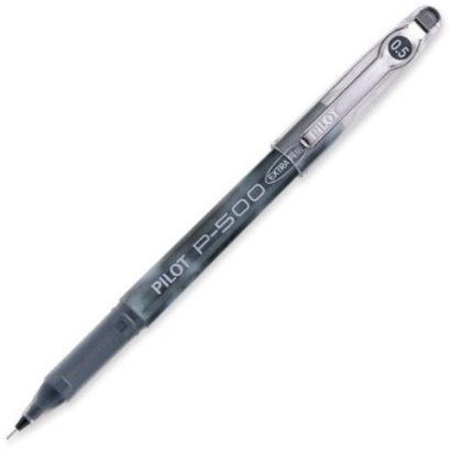 PILOT P500 Gel Needlepoint Rollerball Pens Fine Line Black Ink (pack of 2) supplied loose
