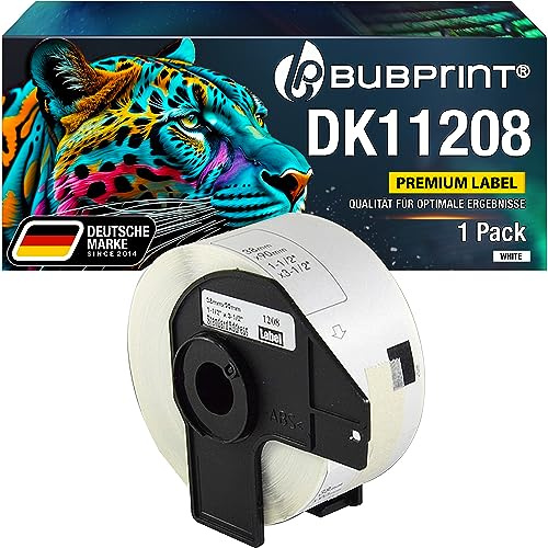 Bubprint Etiketten kompatibel mit Brother DK-11208 | Passend für P-Touch QL1050 QL1060N QL500BW QL550 QL560 QL570 QL580N QL700 QL710W QL720NW QL810W