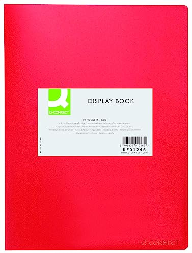 Q-Connect KF01246 Sichtbuch - 10 Hüllen, Einband PP, 450 mym, rot