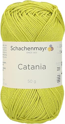 Schachenmayr Catania 9801210-00245 anis Handstrickgarn, Häkelgarn, Baumwolle, 11,5 x 5,2 x 6 cm