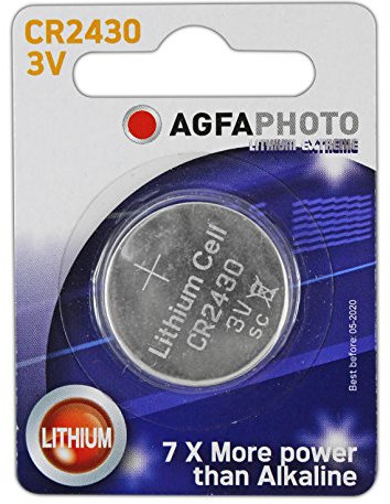 AGFA CR2430 Lithium Coin Cell Key Fob Watch Battery Sealed Blister Pack of 1