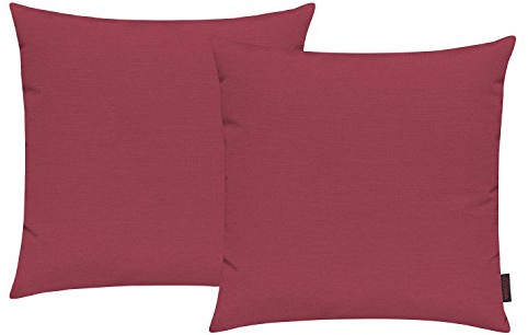 Magma Heimtex Fino Kissenhülle ca. 50 x 50 cm Farbe 85 Tomate (2er Set) | Kissenbezüge I aus 60% Polyester, 40% Baumwolle I modernes Design | leichte Struktur | fester Stoff