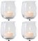 4-TLG. Set Teelichtgläser mit Metallstab für Gestecke - Adventskranzstecker - Teelichthalter für Adventskranz
