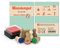 Stemplino Stempelset Dresden - 8 Ministempel aus Holz plus Stempelkissen, Mini Stempel Set Mix