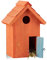 Relaxdays Nichoir à oiseaux en bois forme de petite maison avec porte abri refuge HxlxP: 24,3 x 17 x 12 cm, orange