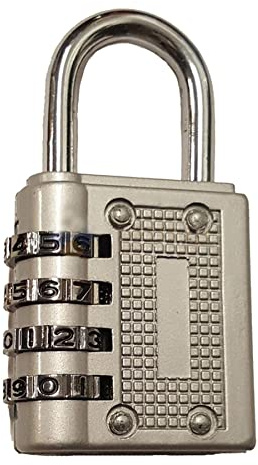 Dapetz ® 4-Digit Padlock Combination Resettable Weatherproof for School Gym, Cabinets, Garages, Gates, Sheds, Fences, Garage Doors Outdoor Lock Silver